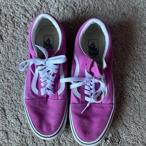 Vans Women's Fuchsia and White Sneakers